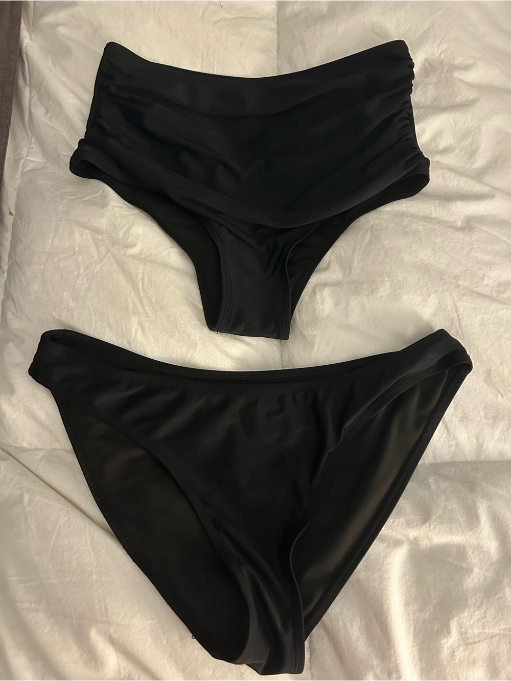 Black Two-Piece Bikini Bottoms - High Waist & Classic Brief size Small.   NWOT